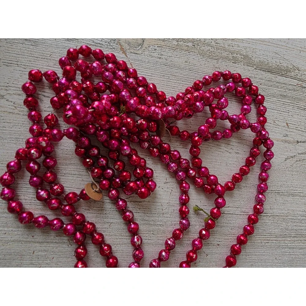 Vintage mercury glass Garland red Xmas tree